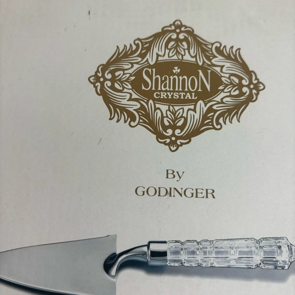 Shannon Crystal by GODINGER-Versailles Serving Set-4-pc crystal handles-NIB